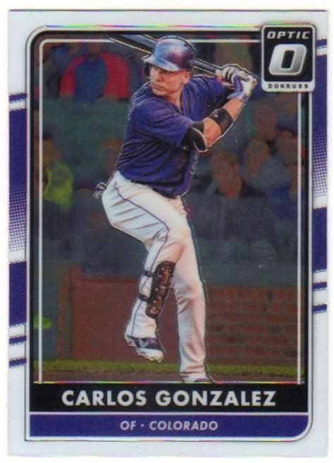 2016 Panini Donruss Optic Chrome Base Card 72 Carlos Gonzalez Rockies