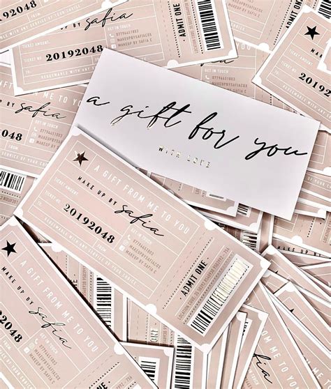 Gift Voucher Beige Brown Nude Cloudy Design Logo Designer Voucher Inspiration Cute Girly Artofit