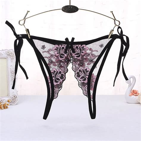 Embroidered Sexy Lingerie For Women 2019 Ladies Crotchless Lace Floral