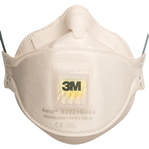 3M Aura Gen3 9322 Disposable Mask Valved White Blue FFP2 Filters