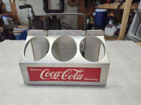 Vintage S Coca Cola Aluminum Metal Pack Bottle Carrier Drink