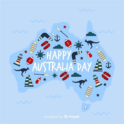 Free Vector Hand Drawn Australia Day Background