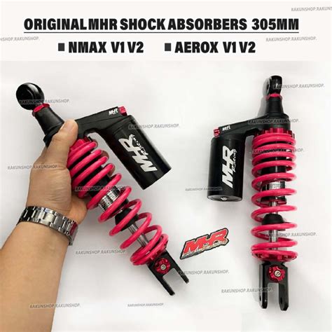 Yamaha NMAX AEROX V1 V2 Rear Shock Absorbers Black Pink 2pcs With Baso