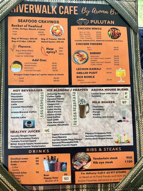 Menu At Riverwalk Cafe Mandaluyong