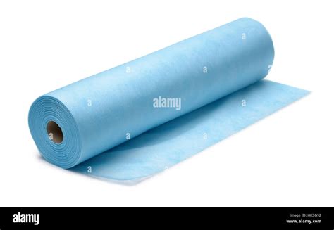 Roll Of Blue Nonwoven Fabric Isolated On White Stock Photo Alamy