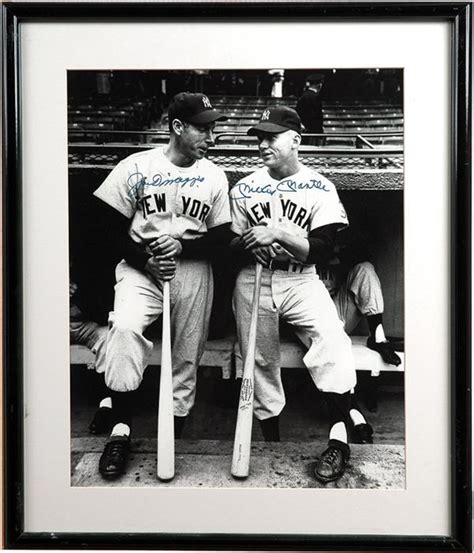 Joe Dimaggio And Mickey Mantle Autographed Photo X