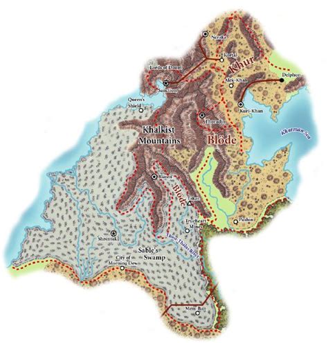 Map Of Dragonlance Krynn Ansalon Continent