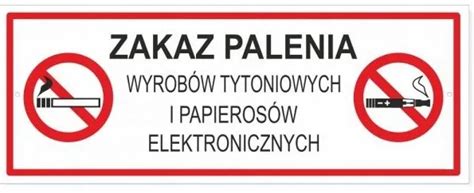 Tabliczka Zakaz Palenia PapierosÓw I E PapierosÓw Erlipl