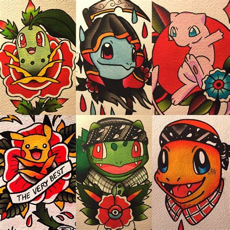 Pokemon Tattoo Flash Sheet