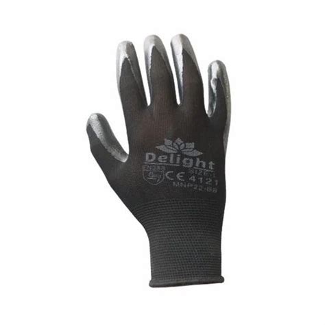 Delight Nitrile Palm Coated Hand Gloves Black At Rs Box In Ahmedabad