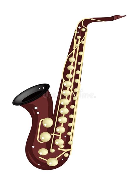 Alto Saxophone Clipart Cartoon Style Simple Cute Golden Saxophone