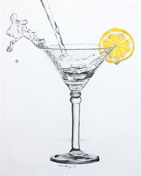 Lemon Martini Splash Drawing By Erin Henry