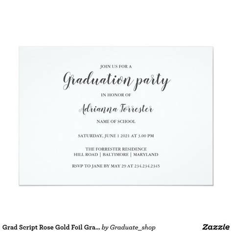 Rose Gold Graduation Invitations And Invitation Templates Zazzle In 2022 Photo Invitations