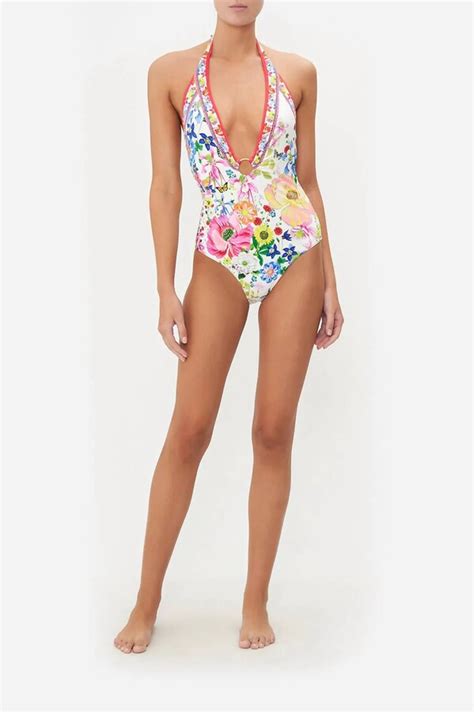 Camilla Ring Detail Plunge V One Piece In Fairy Gang Shopstyle