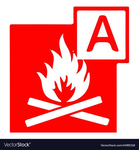 Class a fire for fire safety Royalty Free Vector Image