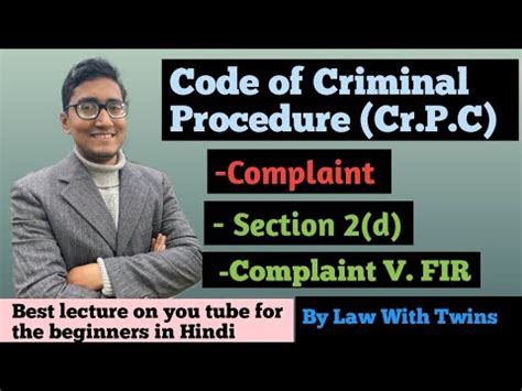 Complaint Under Crpc Code Of Criminal Procedure Law With Twins