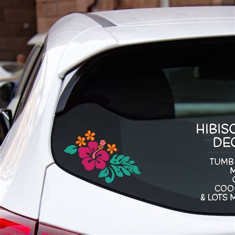 Hibiscus Car Window Decals Etsy