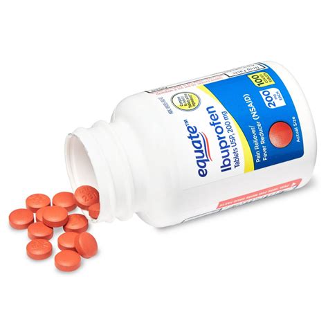 Equate Ibuprofen Pain Relieverfever Reducer Coated Tablets 200mg 100