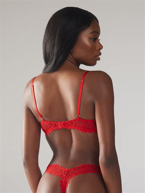 Savage Not Sorry Unlined Lace Balconette Bra In Red SAVAGE X FENTY UK