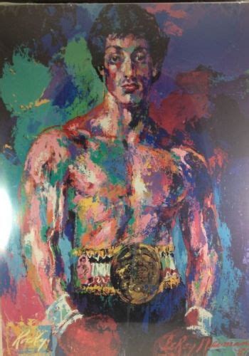 Leroy Neiman Rocky Art Print Poster Only 1981 Sylvester Stallone Boxer