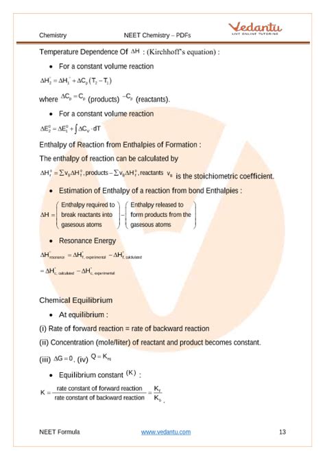 NEET 2024 Chemistry Formula Sheet Short Notes Fastest Way