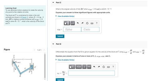 Solved Part A Learning Goal To Use Absolute Motion Analysis Chegg