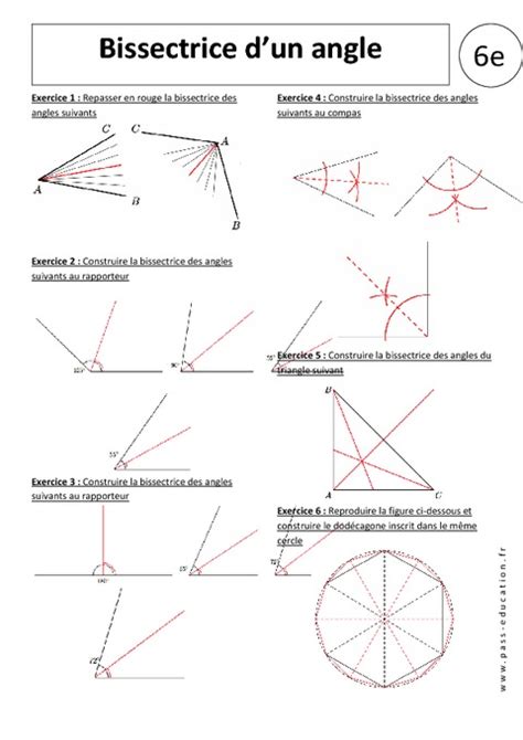 Bissectrice D Un Angle Exercices Corrig S Me Angles Pass