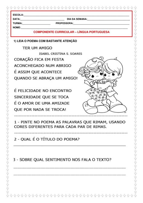 2º ano Atividades de leitura e interpretação texto gramática e