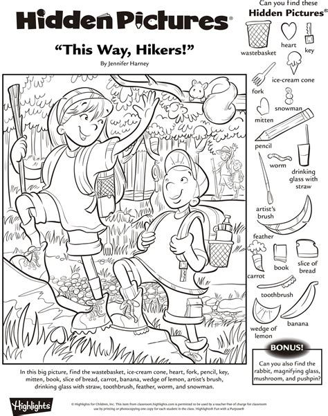 Pdf Free Printable Hidden Pictures Worksheets