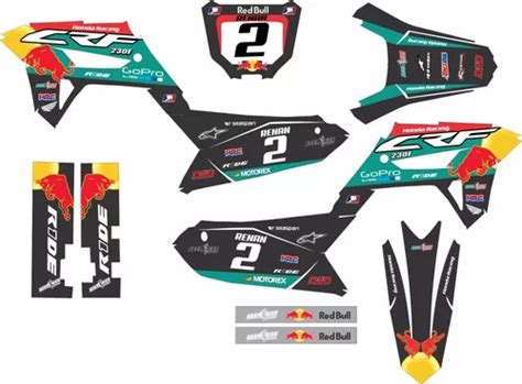 Kit Graficos Crf 230 Biker Ride Adesivo 0 50 Mm Cola 3mkr 80