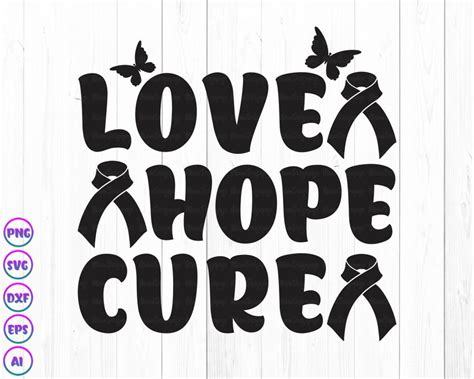 Love Hope Cure Svg Breast Cancer Svg Awareness Shirt Svg Etsy