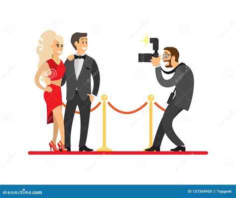 Paparazzi On The Red Carpet Cartoon Vector | CartoonDealer.com #26546389