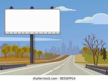 Road Banner Vector Flat Illustration Stock Vector Royalty Free