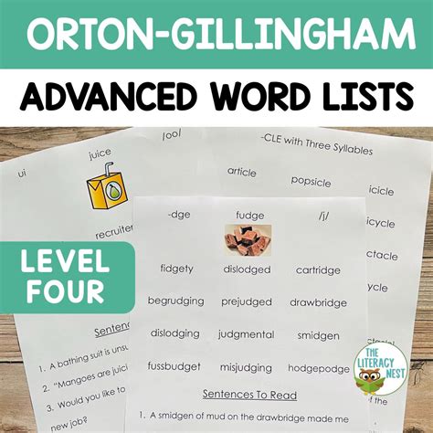 Decodable Word Lists And Sentences For ADVANCED Orton Gillingham Level