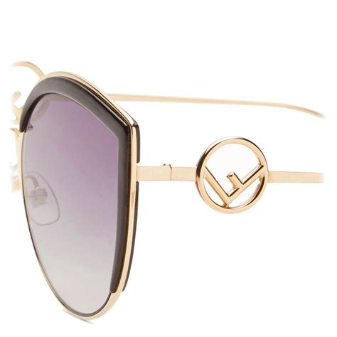 Fendi - F is Fendi - Gold Cat Eye Oversize Sunglasses - Sunglasses ...