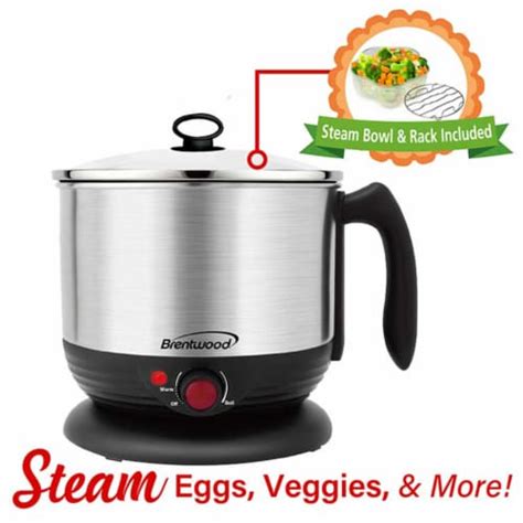 Brentwood Stainless Steel 1 3 Quart Cordless Electric Hot Pot Cooker One Size Smiths Food