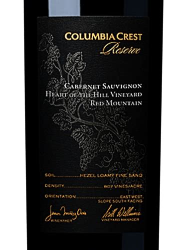 2021 Columbia Crest Heart Of The Hill Vineyard Reserve Cabernet