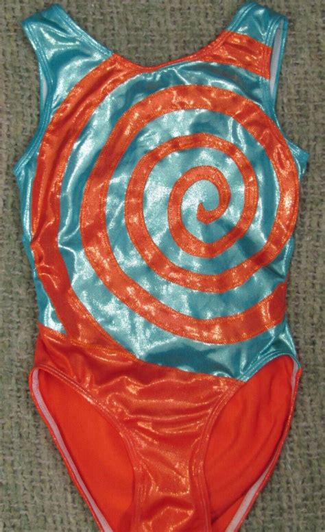 Melody Girls Leotard Size L Cl Foil Metallic Swirl Gymnastics Ebay