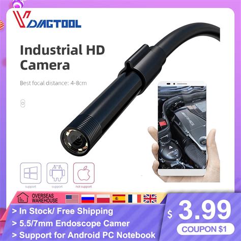 VDIAGTOOL cámara endoscópica impermeable IP67 boroscopio de inspección