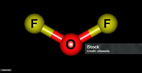 Oxygen Difluoride Molecular Structure Isolated On Black Stock Photo ...