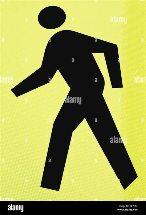 Pedestrian Crossing Symbol On Sign Stock Photo Alamy