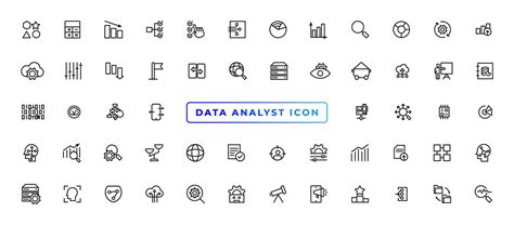 Datos Anal Tico Delgado L Nea Icono Colocar Datos An Lisis Editable Carrera Iconos Datos