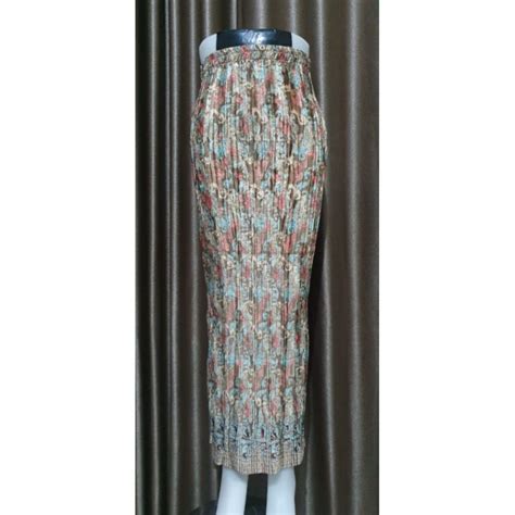 Jual Cod Rok Plisket Batik Jumbo Bawahan Kebaya Paya Kamboja Rambat