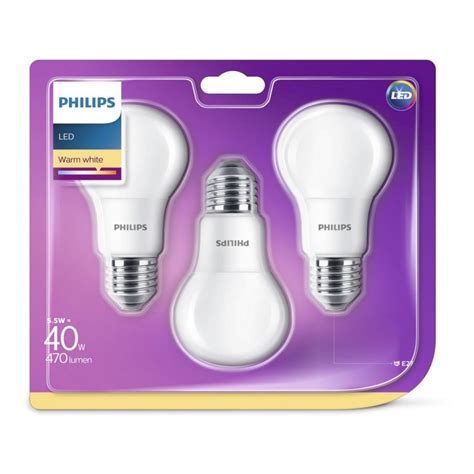 SET 3x LED Glühbirne Philips E27 5 5W 230V 2700K Beleuchtung de