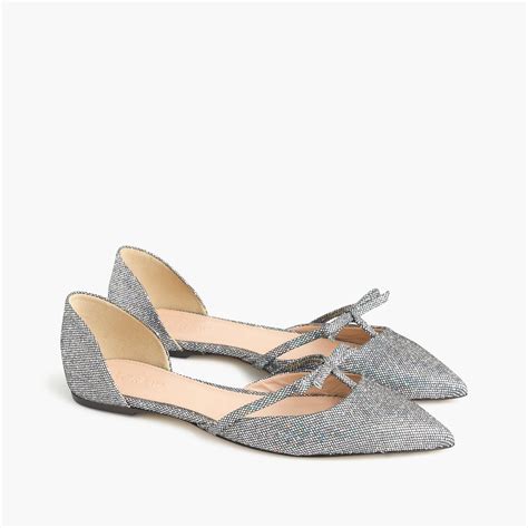 J Crew Sloan Glitter D Orsay Flats With Mini Bow 158 Dressy Holiday Flats Popsugar