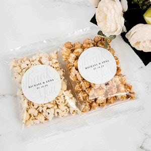 Wedding Popcorn Favors, Customized Wedding Popcorn Bags, Personalized ...