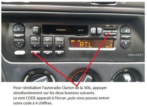 Réinitialiser auto radio clarion pour 306 Peugeot Forum Auto