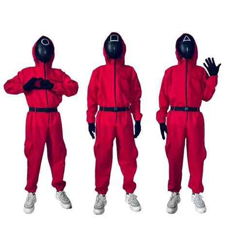 Round Six Jumpsuit Squidgame Hoodie Costume Clothes Red Suit Squid Game ...