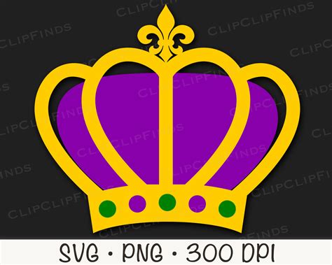 Mardi Gras SVG King Crown Purple Crown Vector Cut File and - Etsy Canada