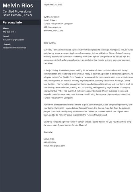 Sales Cover Letter Examples And Ready To Use Templates